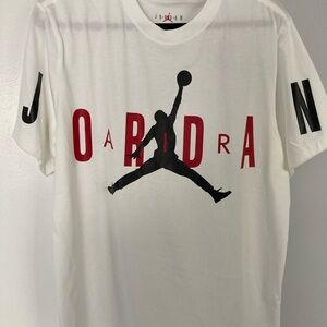 Jordan White Tee with Red and Black Graphics